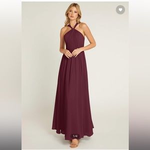 Azazie Cabernet Chiffon Jacey Bridesmaid Dress A4